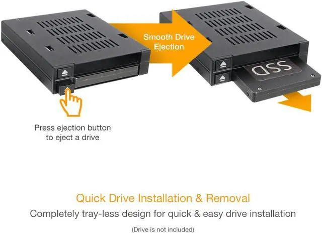 Alt view image 6 of 8 - Icy Dock MB522SP-B | Dual 2X 2.5 SSD & HDD Dock Tool-Less Hot-Swap SATA / SAS Mobile Rack Enclosure for 3.5 Bay | flexiDock Series