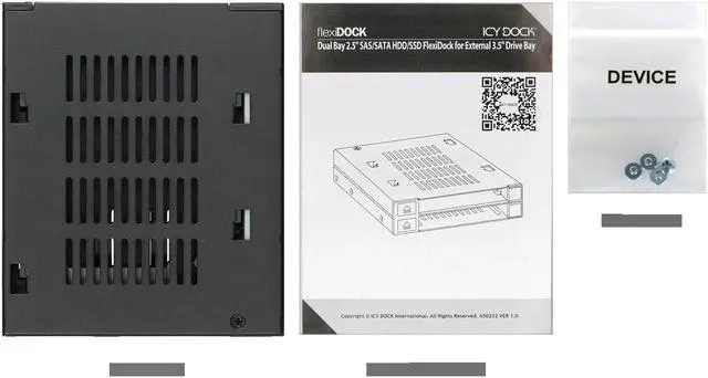 Alt view image 7 of 8 - Icy Dock MB522SP-B | Dual 2X 2.5 SSD & HDD Dock Tool-Less Hot-Swap SATA / SAS Mobile Rack Enclosure for 3.5 Bay | flexiDock Series