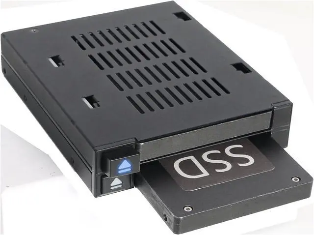Alt view image 4 of 8 - Icy Dock MB522SP-B | Dual 2X 2.5 SSD & HDD Dock Tool-Less Hot-Swap SATA / SAS Mobile Rack Enclosure for 3.5 Bay | flexiDock Series