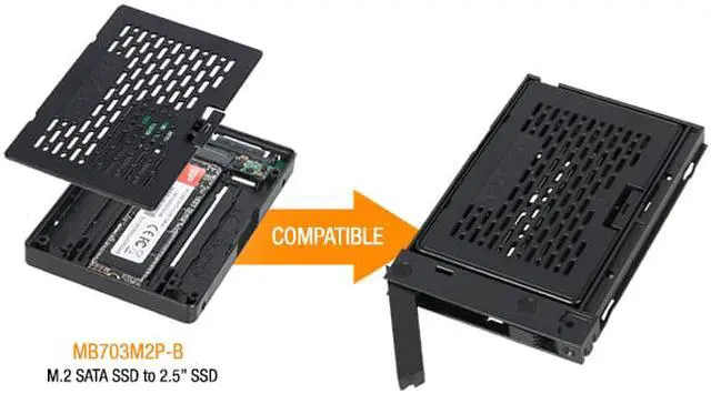 Alt view image 5 of 17 - icy dock expresstray mb742tp-b drive tray for expresscage mb742sp-b