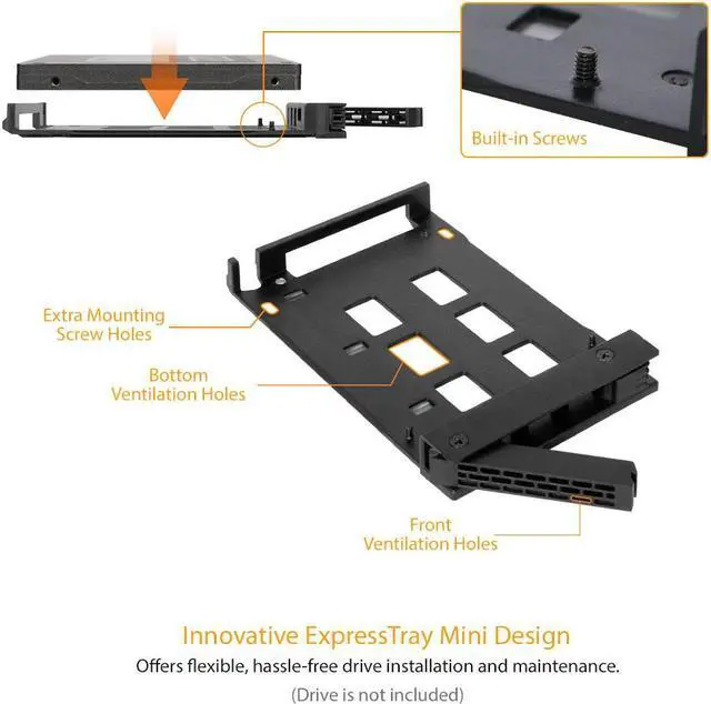 Alt view image 6 of 7 - ICY DOCK MB322SP-B | 2 x 2.5 SATA/SAS HDD/SSD to 5.25 Hot Swap Mobile Rack Cage w/ 3.5 Drive/Device Bay | ExpressCage Series