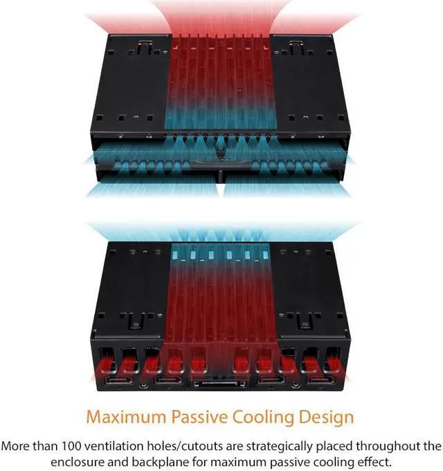 Alt view image 6 of 7 - ICY DOCK MB024SP-B | Tray-less 4x 2.5" SAS/SATA SSD/HDD Mobile Rack for 5.25" Bay | flexiDOCK Series