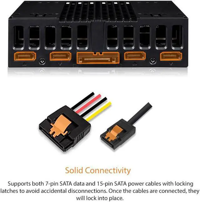 Alt view image 7 of 7 - ICY DOCK MB024SP-B | Tray-less 4x 2.5" SAS/SATA SSD/HDD Mobile Rack for 5.25" Bay | flexiDOCK Series