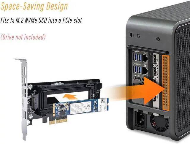 Alt view image 2 of 7 - Icy Dock MB987M2P-B | 1 x M.2 NVMe SSD to PCIe 3.0 x4 Adapter | EZConvert Ex