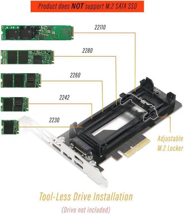 Alt view image 3 of 7 - Icy Dock MB987M2P-B | 1 x M.2 NVMe SSD to PCIe 3.0 x4 Adapter | EZConvert Ex