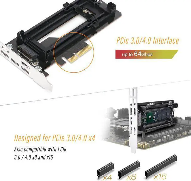 Alt view image 6 of 7 - Icy Dock MB987M2P-B | 1 x M.2 NVMe SSD to PCIe 3.0 x4 Adapter | EZConvert Ex