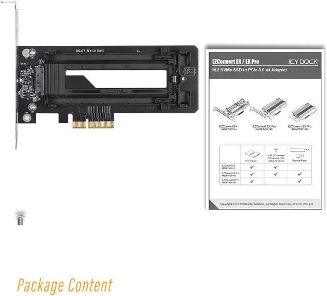 Alt view image 7 of 7 - Icy Dock MB987M2P-B | 1 x M.2 NVMe SSD to PCIe 3.0 x4 Adapter | EZConvert Ex