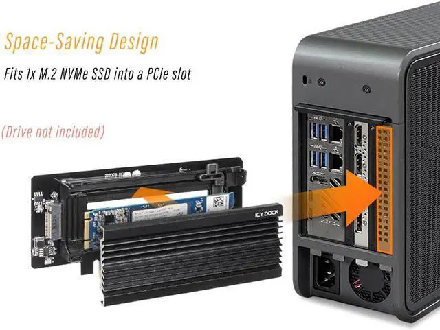 Alt view image 2 of 7 - Icy Dock MB987M2P-2B | 1 x M.2 NVMe SSD to PCIe 3.0 x4 Adapter with Heat Sink | EZConvert Ex Pro