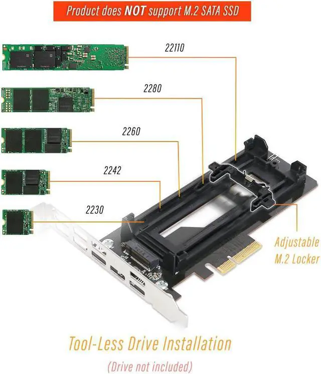 Alt view image 3 of 7 - Icy Dock MB987M2P-1B | 1 x M.2 NVMe SSD to PCIe 3.0 x4 Adapter with Heat Sink & PCIe Bracket | EZConvert Ex Pro
