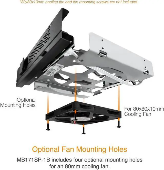 Alt view image 4 of 7 - Icy Dock MB171SP-1B | Tray-less 3.5" SAS/SATA HDD Mobile Rack Enclosure for 5.25" Bay | TurboSwap