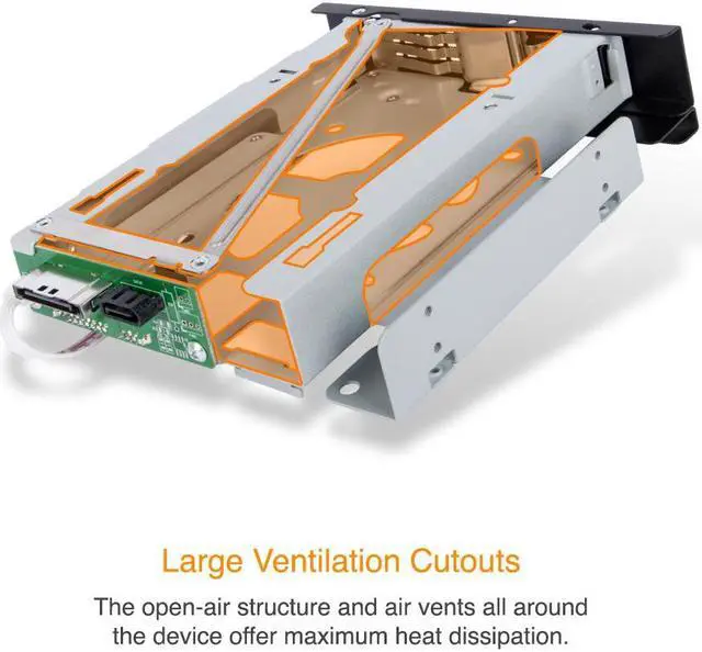 Alt view image 5 of 7 - Icy Dock MB171SP-1B | Tray-less 3.5" SAS/SATA HDD Mobile Rack Enclosure for 5.25" Bay | TurboSwap
