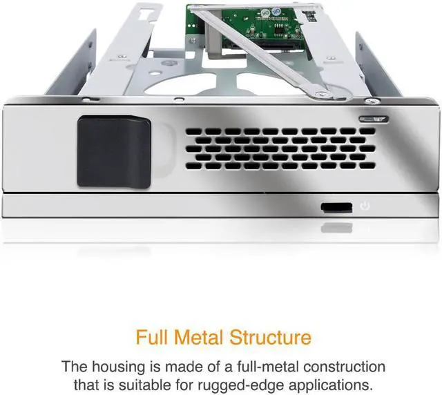 Alt view image 6 of 7 - Icy Dock MB171SP-1B | Tray-less 3.5" SAS/SATA HDD Mobile Rack Enclosure for 5.25" Bay | TurboSwap