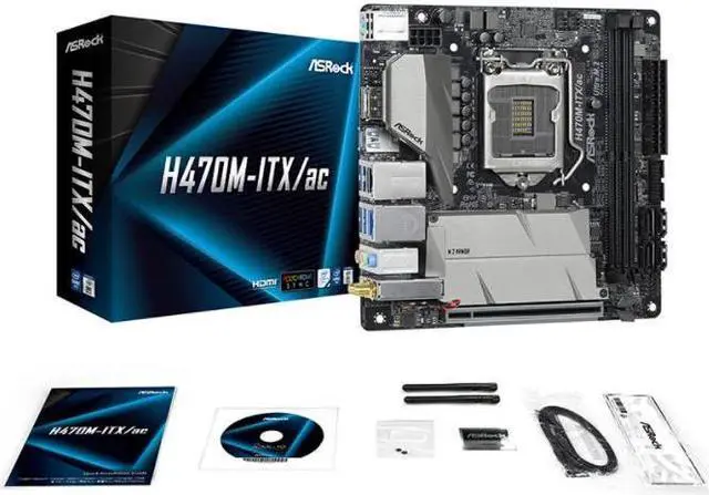 Alt view image 10 of 10 - ASRock H470M-ITX/AC LGA 1200 Intel H470 Mini ITX Intel Motherboard