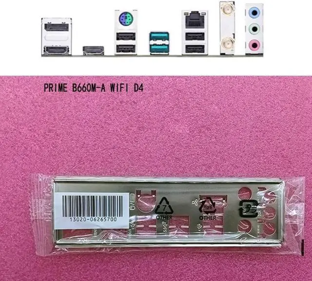Main image of Original New For Asus PRIME B660M-A D4, PRIME B660M-A WIFI D4 I/O Shield Back Plate BackPlate BackPlates Blende Bracket with WIFI hole