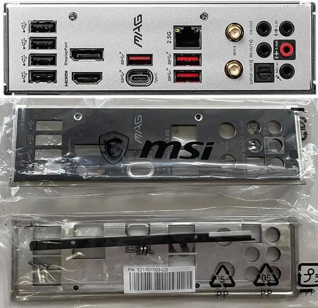 Main image of Original New For MSI MAG B660M MORTAR WIFI DDR4 /DDR5, MAG B660M MORTAR DDR4 /DDR5 I/O Shield Back Plate BackPlate Blende Bracket with WIFI hole