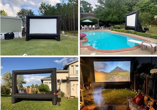 Alt view image 7 of 7 - XHYCPY 20 Feet Inflatable Projector Screen Outdoor Inflatable Movie Screen with Air Blower Storage Bag, Easy Set Up Blow Up Screen for Backyard Movie Night, Theme Parties, Celebrations