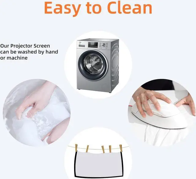 Alt view image 3 of 7 - Portable Projector Screen 60inch,Movie Projection Screen,Indoor Projector Screen and Stand, 16:9 Projector Screen 4K HD Wrinkle-Free Lightweight