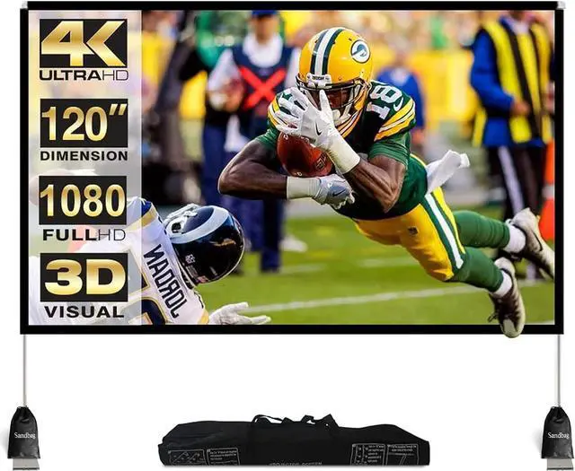 Main image of Abdtech Portable Outdoor Movie Screen, 120 inch 3D Projector Screen Frame Foldable Movie Screen for Projectors Enjoy Outdoor Film Movie Night with Carrying Bag for Indoor Outdoor Home Theater Camping