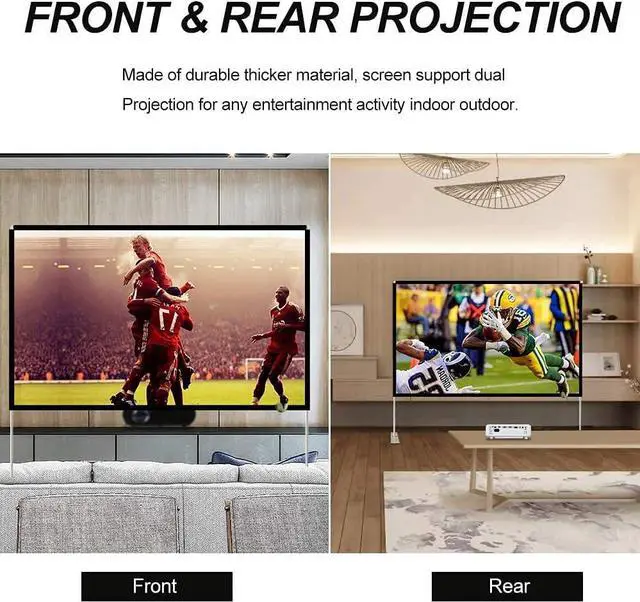 Alt view image 4 of 6 - Abdtech Portable Outdoor Movie Screen, 120 inch 3D Projector Screen Frame Foldable Movie Screen for Projectors Enjoy Outdoor Film Movie Night with Carrying Bag for Indoor Outdoor Home Theater Camping