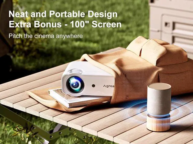 Alt view image 6 of 7 - Projector with WiFi and Bluetooth 5G WiFi 4K Supported Native 1080P 14000L AGREAGO Portable Outdoor Projector with Screen Home Theater Projector Compatible with TV Stick/iOS/Android/Win/HDMI/USB