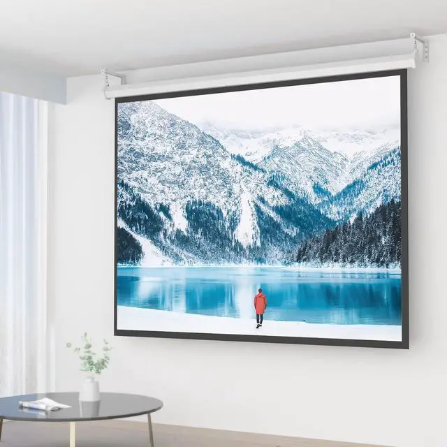 Alt view image 2 of 7 - WALI Universal Projector Screen Ceiling Mount, Wall Hanging Mount L-Brackets, 12 inch Adjustable Extension with Hook Kit, Perfect Projector Screen Placement Hold up to 80 lbs (PSM001XL-W), White