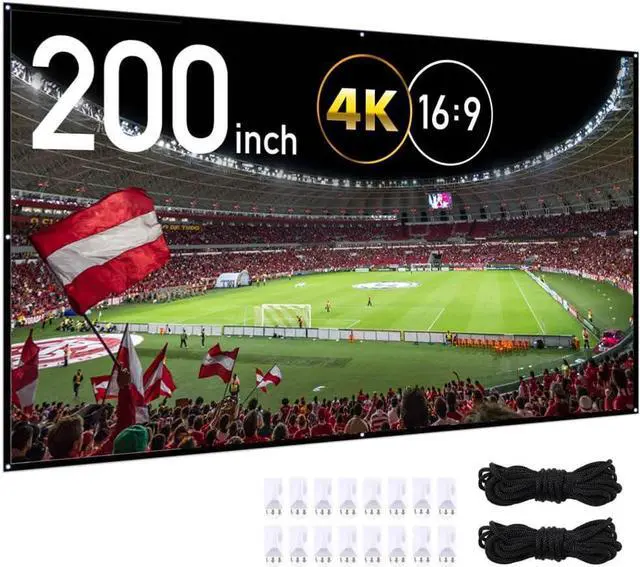Main image of Japard 200 Inch Hanging Projection Screen, Support Double Sided Projection Screen 16:9 4K Foldable Wrinkle Resistant, Foldable, Office, School, Indoor, Outdoor Movie Screen (200 in)