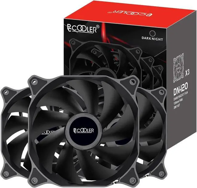 Alt view image 7 of 7 - PCCOOLER PC Fans, DN120 120mm Case Fan 3 Pack Dark Night Series, High Performance Cooling PC Fan - Efficient Hydraulic Bearing - Low Vibration, Computer Fans 120mm Fan for CPU Cooler (DN120 3IN1)