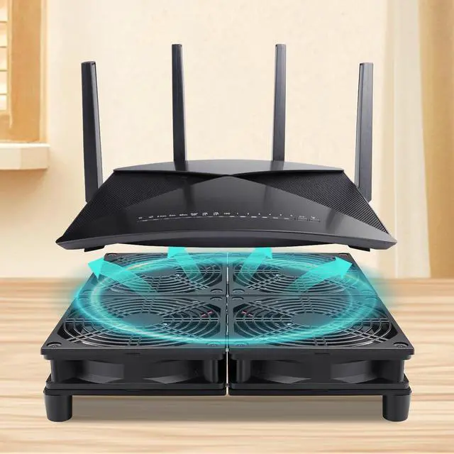 Alt view image 5 of 6 - Wathai 120mm x 4 Router TV Box Fan 110v - 240v Big Airflow with Speed Control for DIY Gaming Consoles, Amplifiers, Xbox, Laptop Stand, Mining Machines Devices Cooling