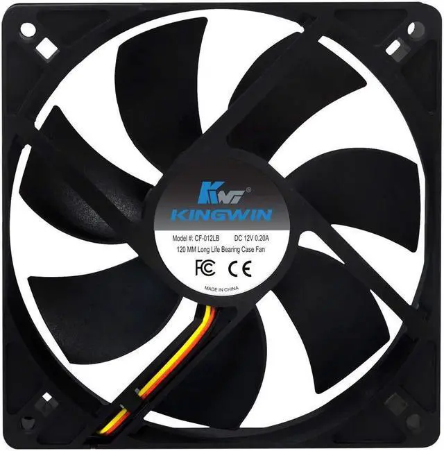 Alt view image 4 of 5 - Kingwin 120mm Silent Fan for Computer Cases, Mining Rig, CPU Coolers, Computer Cooling Fan, Long Life Bearing, and Provide Excellent Ventilation Black CF-012LB