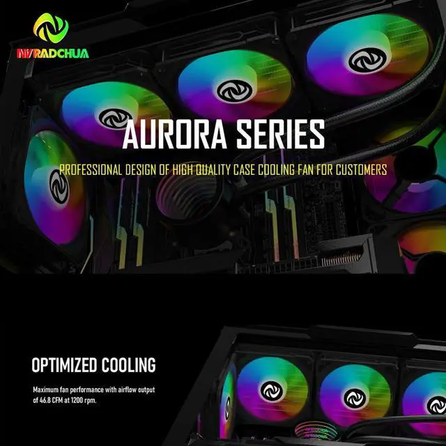 Alt view image 2 of 7 - 120mm Case Fan 3 Pack RGB Case Fans, Silent Version High Airflow PC Fans, Hydraulic Bearing - Low Noise RGB Fans with 12v 3 pin and molex 4 pin PSU Plug Computer Fans for PC Case