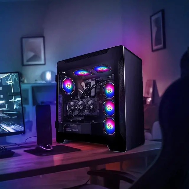 Alt view image 6 of 7 - CONISY RGB LED Series 120mm Case Fan for Computer Case, Unique Ultra Quiet Long Life Gaming PC Cooling Fan - Colorful (2Pack)