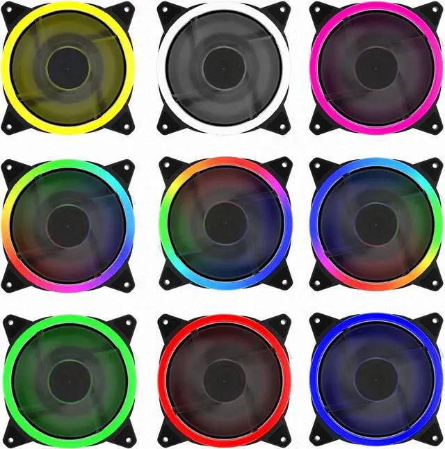 Alt view image 4 of 6 - upHere 120mm RGB Case Fan Fan,Quiet Edition High Airflow LED Case Fan for PC Cases-3 Pack,RGB123-3