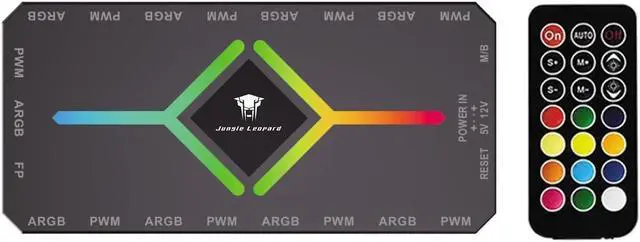 Alt view image 2 of 6 - ShakingTank ARGB and PWM HUB 9 PortsFor A-RGB &PWM Case Fan Hub with Controller and SATA Power Input, Magnetic backplane Splitter 5V/3PIN ARGB Case Fan Hub Adapter PWM ARGB Fan