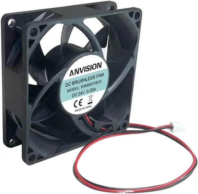 Alt view image 2 of 7 - 2-Pack 80mm x 25mm DC 24V Brushless Cooling Fan, Dual Ball Bearing