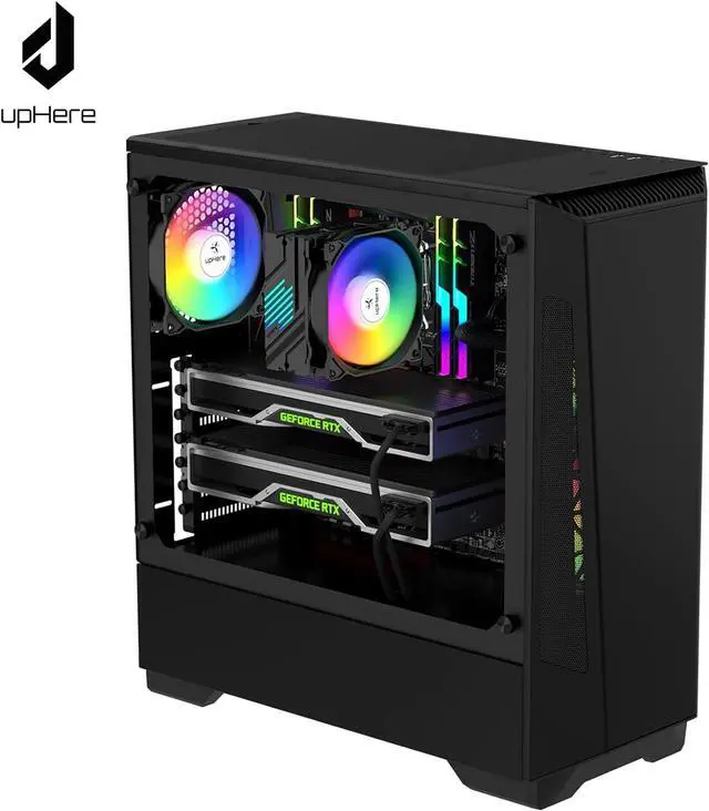 Alt view image 7 of 7 - upHere RGB LED 120mm Case Fan,Quiet Edition High Airflow Adjustable Color LED Case Fan for PC Cases, CPU Coolers,Radiators System,5-Pack / C8123