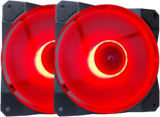 Main image of APEVIA CO212L-RD Cosmos 120mm Red LED Ultra Silent Case Fan w/ 16 LEDs & Anti-Vibration Rubber Pads (2 Pk)