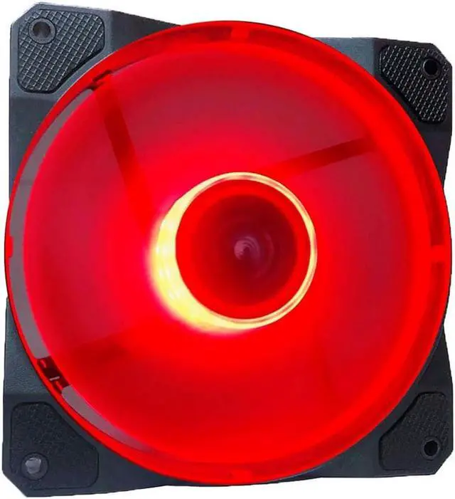 Alt view image 2 of 5 - APEVIA CO212L-RD Cosmos 120mm Red LED Ultra Silent Case Fan w/ 16 LEDs & Anti-Vibration Rubber Pads (2 Pk)