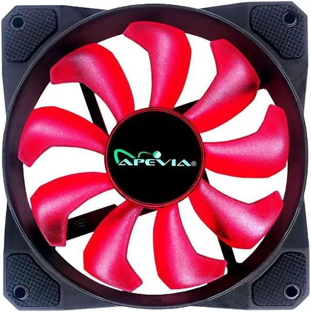 Alt view image 3 of 5 - APEVIA CO212L-RD Cosmos 120mm Red LED Ultra Silent Case Fan w/ 16 LEDs & Anti-Vibration Rubber Pads (2 Pk)
