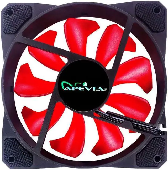 Alt view image 4 of 5 - APEVIA CO212L-RD Cosmos 120mm Red LED Ultra Silent Case Fan w/ 16 LEDs & Anti-Vibration Rubber Pads (2 Pk)