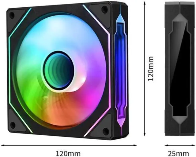 Alt view image 5 of 5 - TJ Prism 120mm GEN4 Pro ARGB Reverse case Fan,Infinity Mirror RGB Light Effect 5V 3PIN Motherboard Light Sync 1000~1800RPM PWM PC Fan Suitable for Computer Cases and Liquid radiators