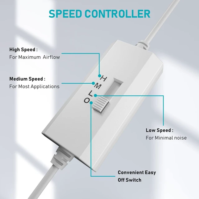 Alt view image 3 of 7 - ANEXT, USB Fan, USB Computer Fan, Silent Fans for Receiver DVR PlayStation Xbox Computer, (80mm,White Dual Packs)