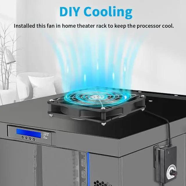 Alt view image 5 of 6 - Wathai 140mm x 25mm Computer Fan with AC Plug 110V 120V 220V 240V Variable Speed Controller for DIY Biltong Box Reptile Aquarium Receiver DVR Playstation Xbox Cabinet Ventilation Cooling