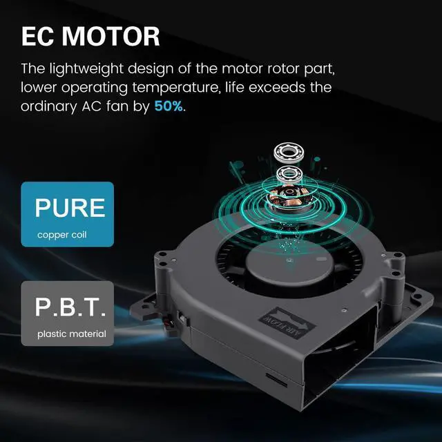 Alt view image 5 of 7 - GDSTIME Blower Fan Dual Ball Bearing 120mm x 120mm x 32mm (4.72x4.72x1.26 inch) 110V 115V 120V 220V 240V
