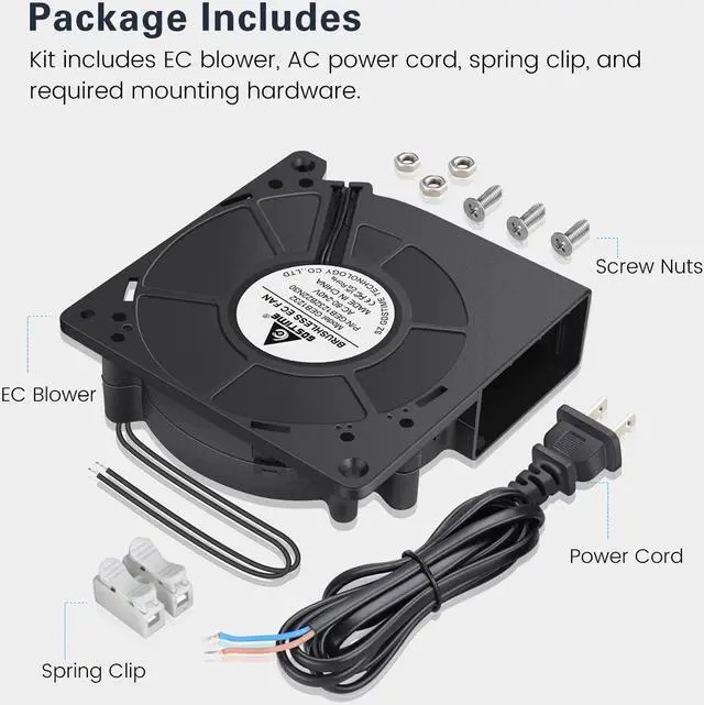 Alt view image 7 of 7 - GDSTIME Blower Fan Dual Ball Bearing 120mm x 120mm x 32mm (4.72x4.72x1.26 inch) 110V 115V 120V 220V 240V