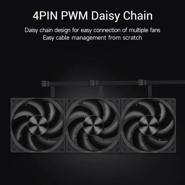 Alt view image 6 of 7 - PCCOOLER 120mm Case Fan, F5 R120 PWM 4-Pin FDB PC Fan 2200RPM Daisy Chain Case Fan, 80CFM Cooling Fans 3.5mmH2O 28dB(A) 3 Mode Computer Case Fan for CPU Liquid Cooler, Air Cooler, Black - Single Pack