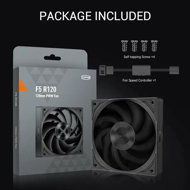 Alt view image 7 of 7 - PCCOOLER 120mm Case Fan, F5 R120 PWM 4-Pin FDB PC Fan 2200RPM Daisy Chain Case Fan, 80CFM Cooling Fans 3.5mmH2O 28dB(A) 3 Mode Computer Case Fan for CPU Liquid Cooler, Air Cooler, Black - Single Pack