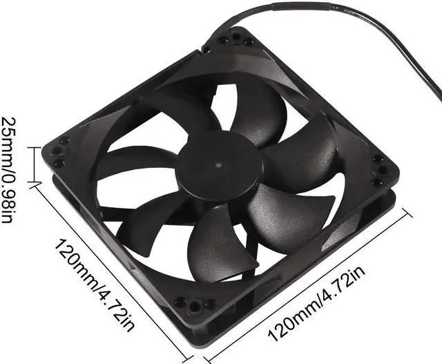 Alt view image 6 of 7 - 120mm x 25mm 110V 220V AC Powered Cooling Fan with Speed Controller 3V to 12V, 1225 AC 115V 120V 220V 240V for Cooling Ventilation Exhaust Projects, Receiver DVR Playstation Xbox Component Cooling