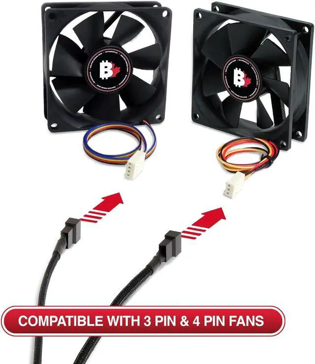 Alt view image 5 of 7 - PC Fan Splitter Extension Cable - 1 to 2 PWM Fan Splitter Compatible with 3 & 4 Pin PC Cooling Fans, 10.5 inch Black Braided Nylon Cable (2 Pack)