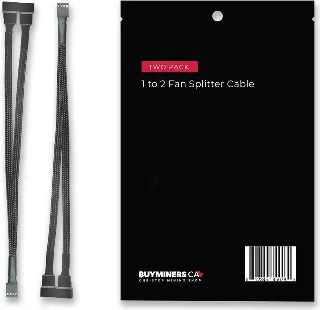 Alt view image 7 of 7 - PC Fan Splitter Extension Cable - 1 to 2 PWM Fan Splitter Compatible with 3 & 4 Pin PC Cooling Fans, 10.5 inch Black Braided Nylon Cable (2 Pack)