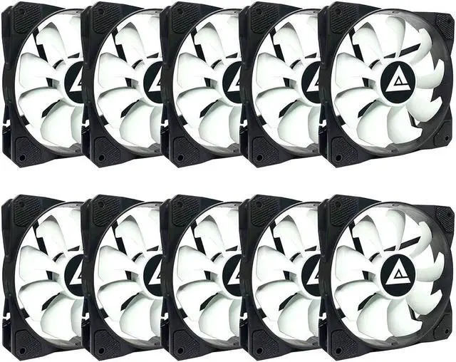 Main image of Apevia 1012S-WB 120mm 4pin Molex & 3pin Motherboard Black/White Silent Case Fan (10-pk)